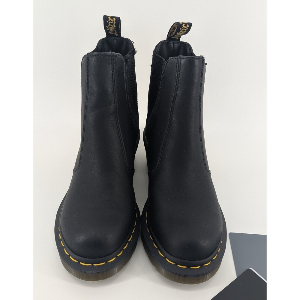 Dr. Martens Cadence Black Wanama Leather Heeled Chelsea Boots Womens US 6 / 37